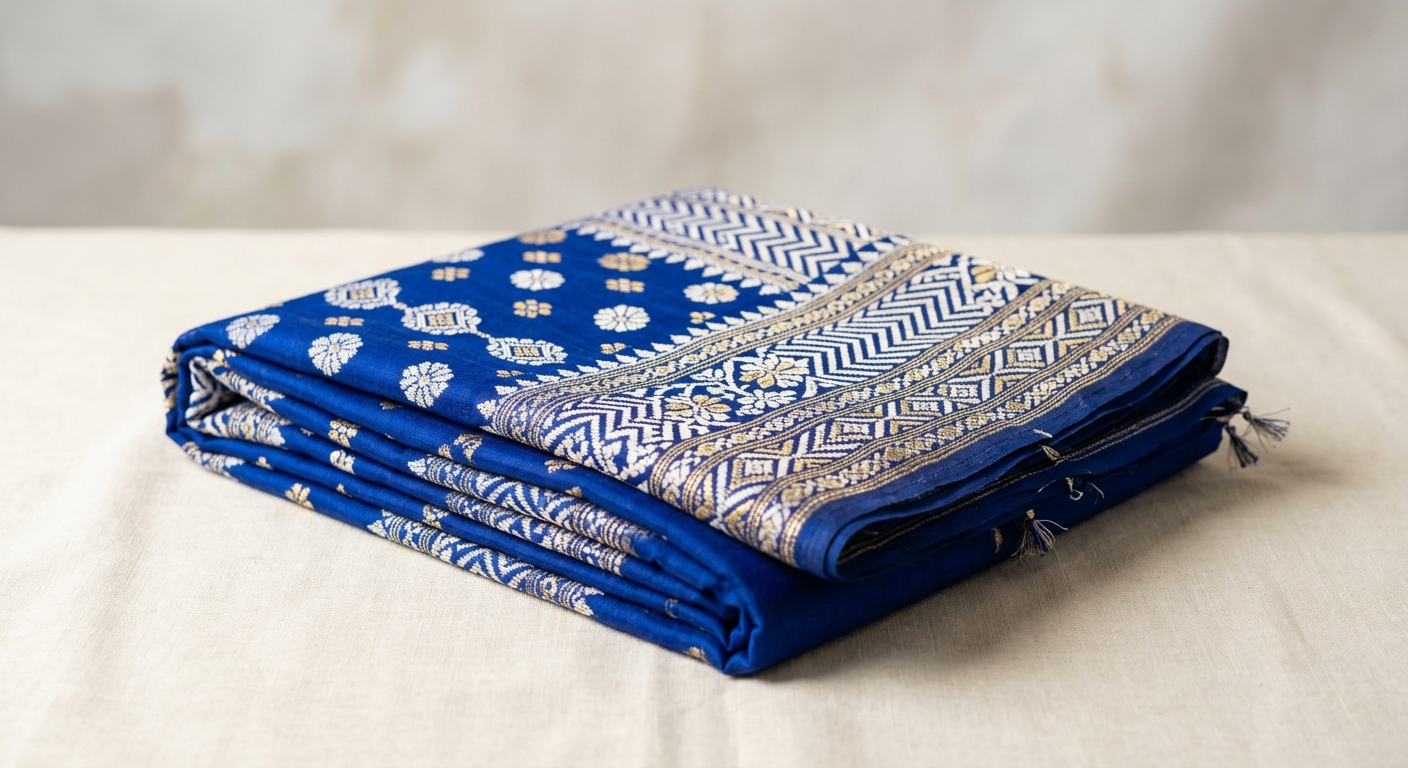 Royal Blue Dhakai Jamdani